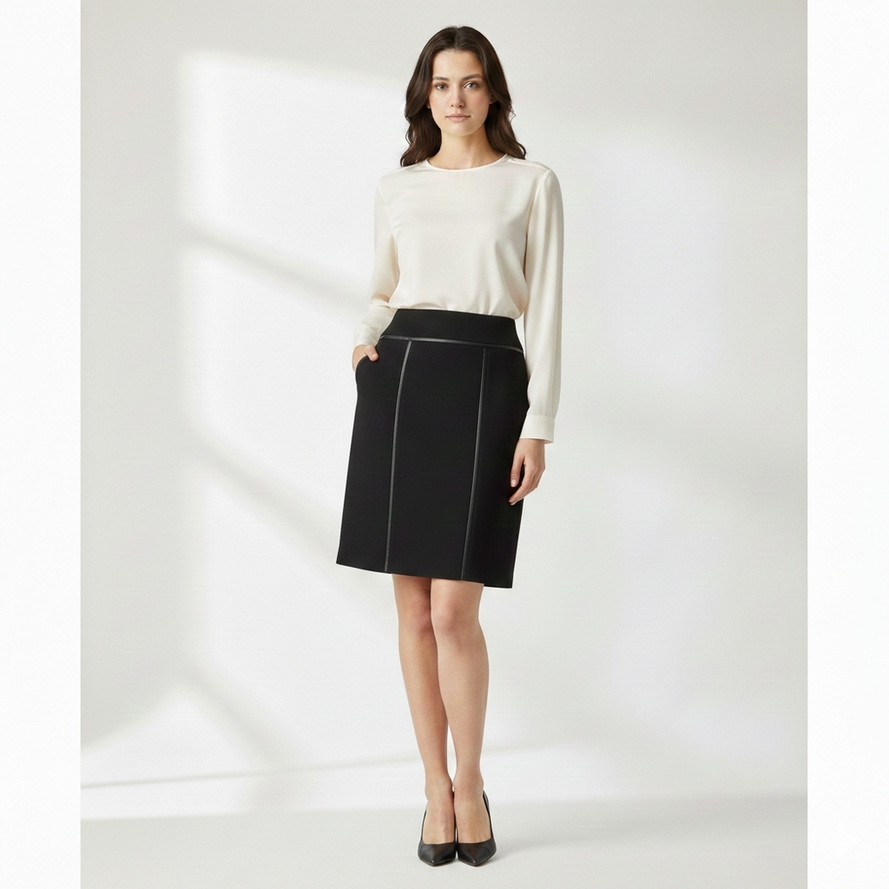 Phillipe Adec 100% Wool 100%  Silk Skirt